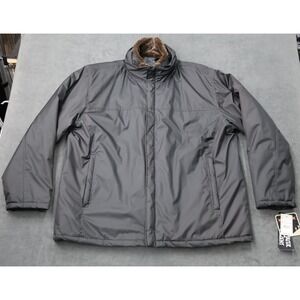 Mountain Club Mens Puffer Jacket Dark Gray Water Repellent Faux Fur Collar XL